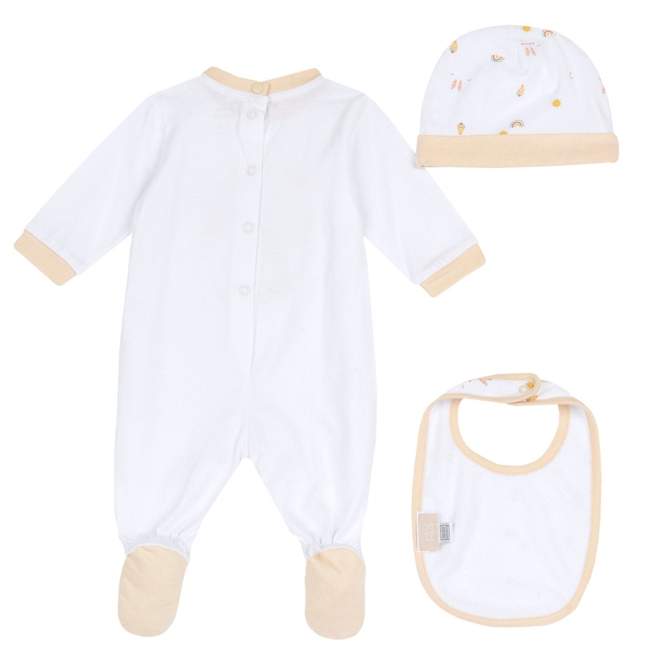 Set regalo con tutina cappello e bavaglino
