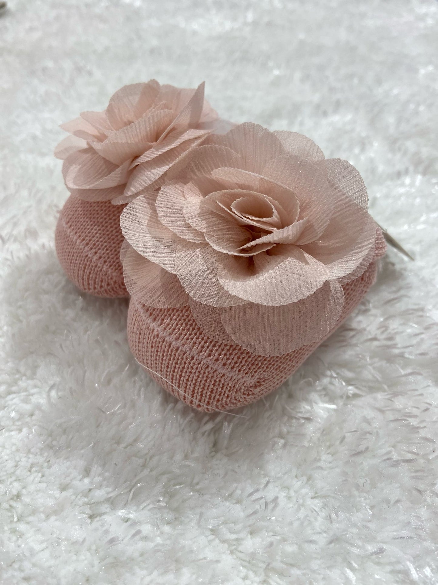 Scarpina di cotone con fiore