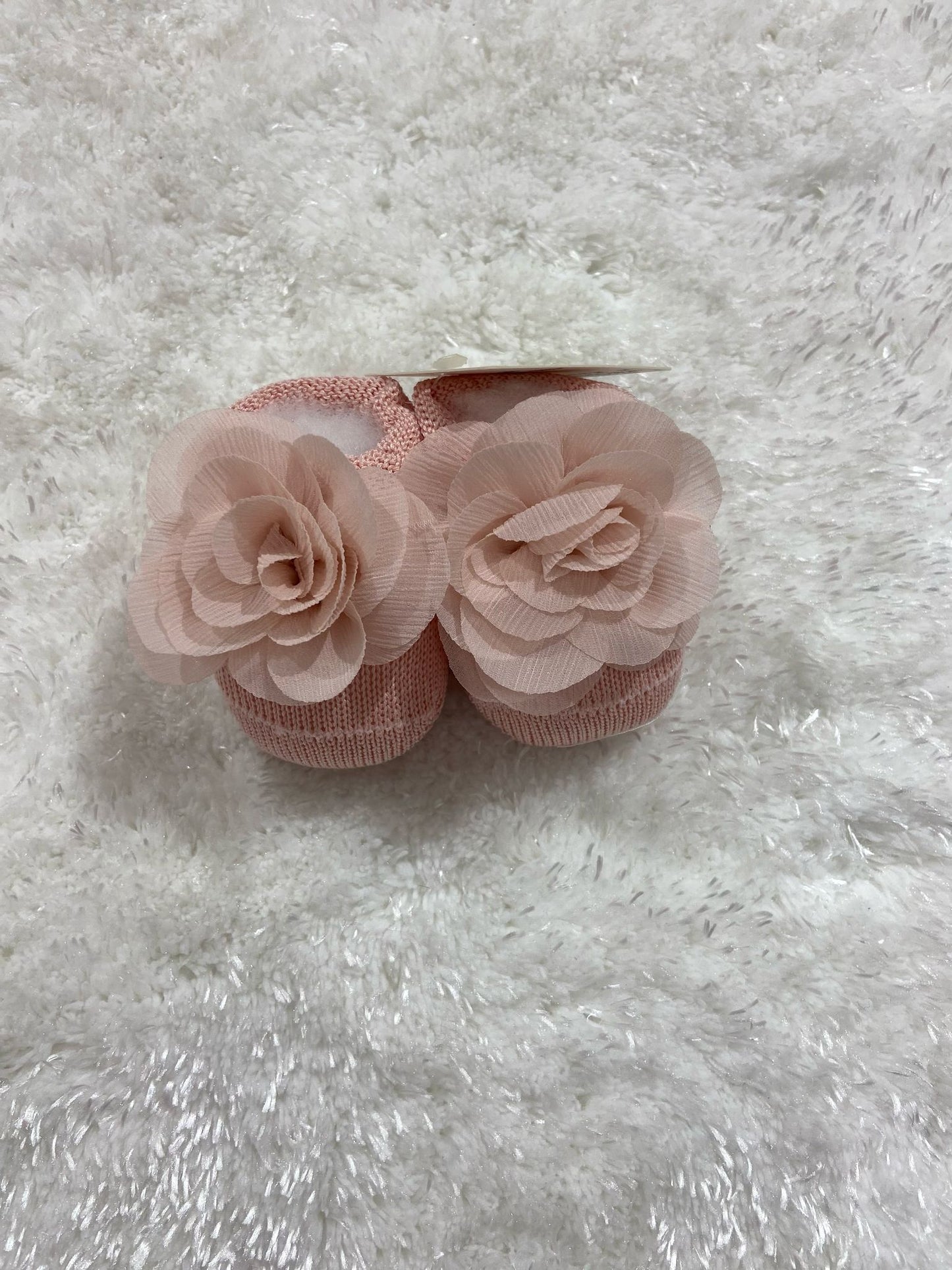 Scarpina di cotone con fiore