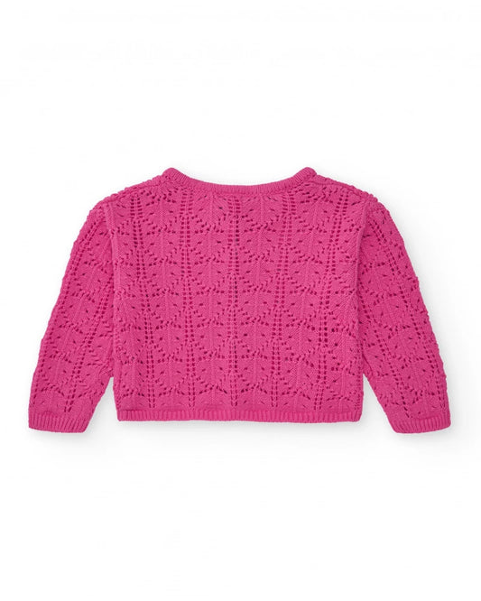 Giacca per bambina rosa con bottoni frontali tuc tuc