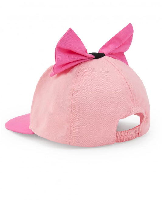 Cappellino per bambina rosa con paillettes e fiocco
