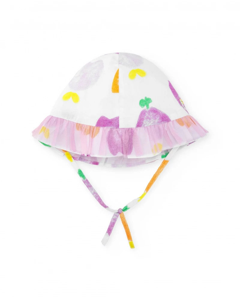 Cappello piatto per bambina color bianco Tuc tuc