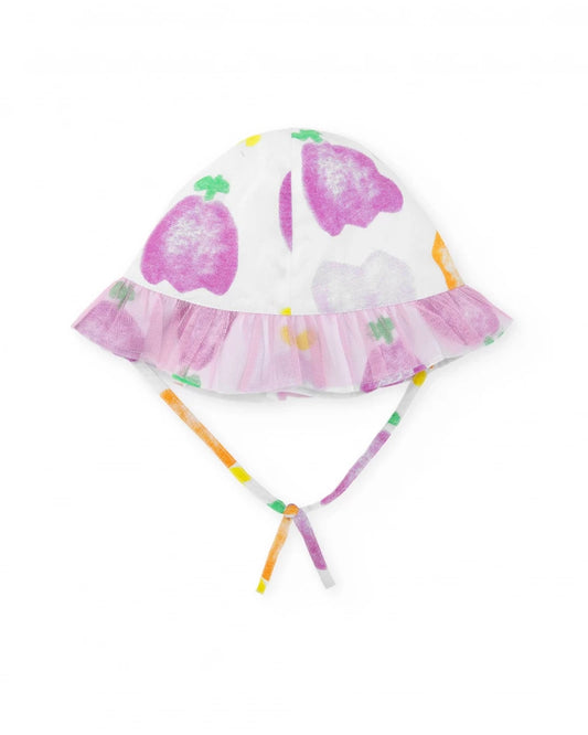 Cappello piatto per bambina color bianco Tuc tuc