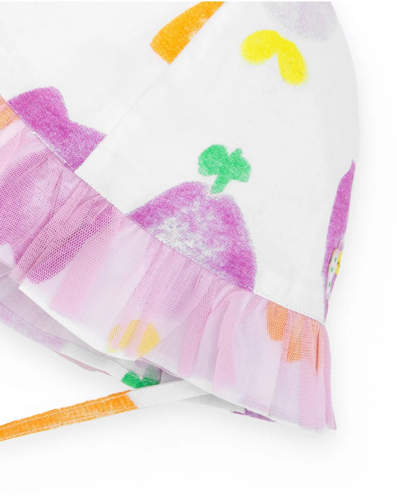 Cappello piatto per bambina color bianco Tuc tuc