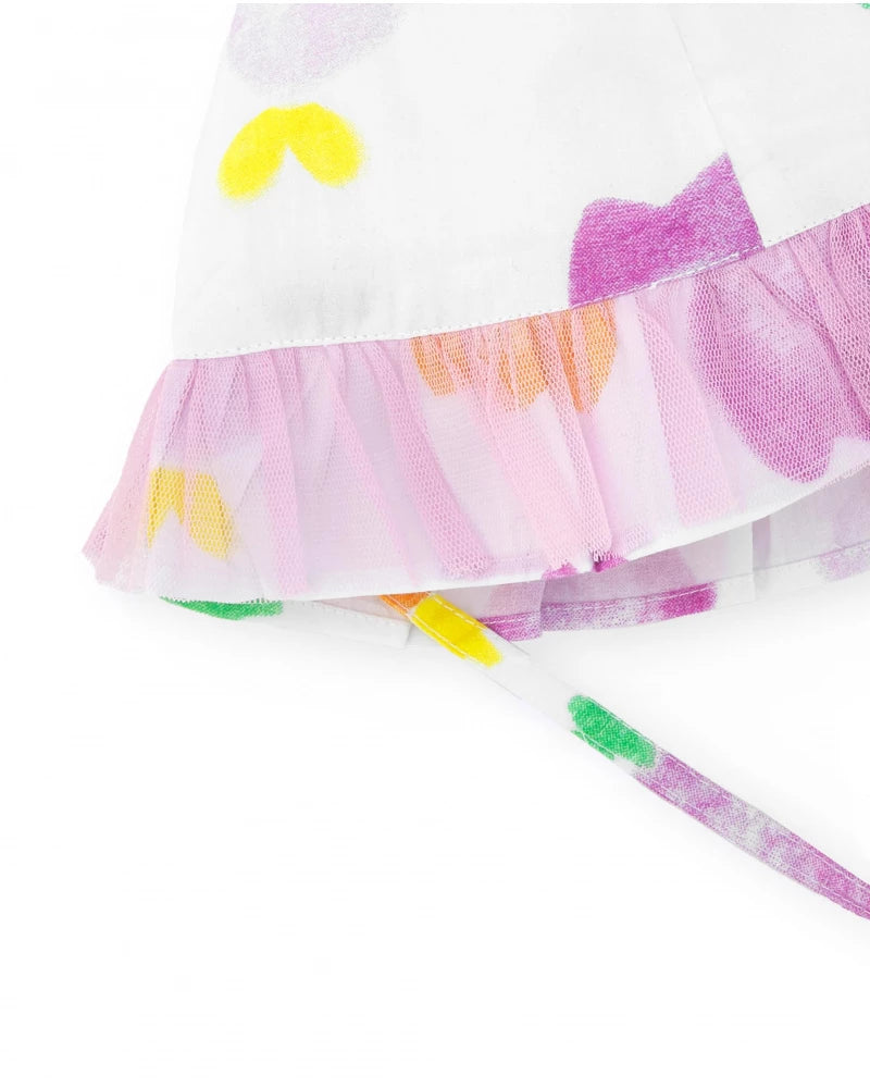 Cappello piatto per bambina color bianco Tuc tuc